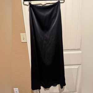 Kay Unger Midnight Black Silk Maxi Skirt